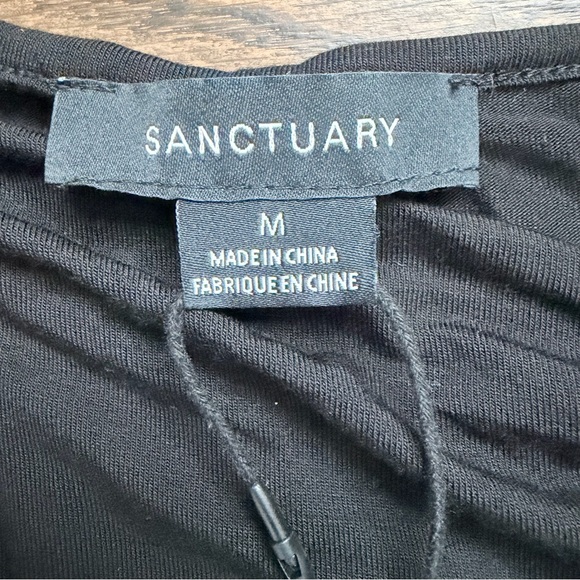 NWT Sanctuary Women’s Black Asymmetrical Long Sleeve Top - size medium - Picture 4 of 9